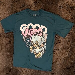 Teal Graphic Bear T-Shirt Size L 14/16